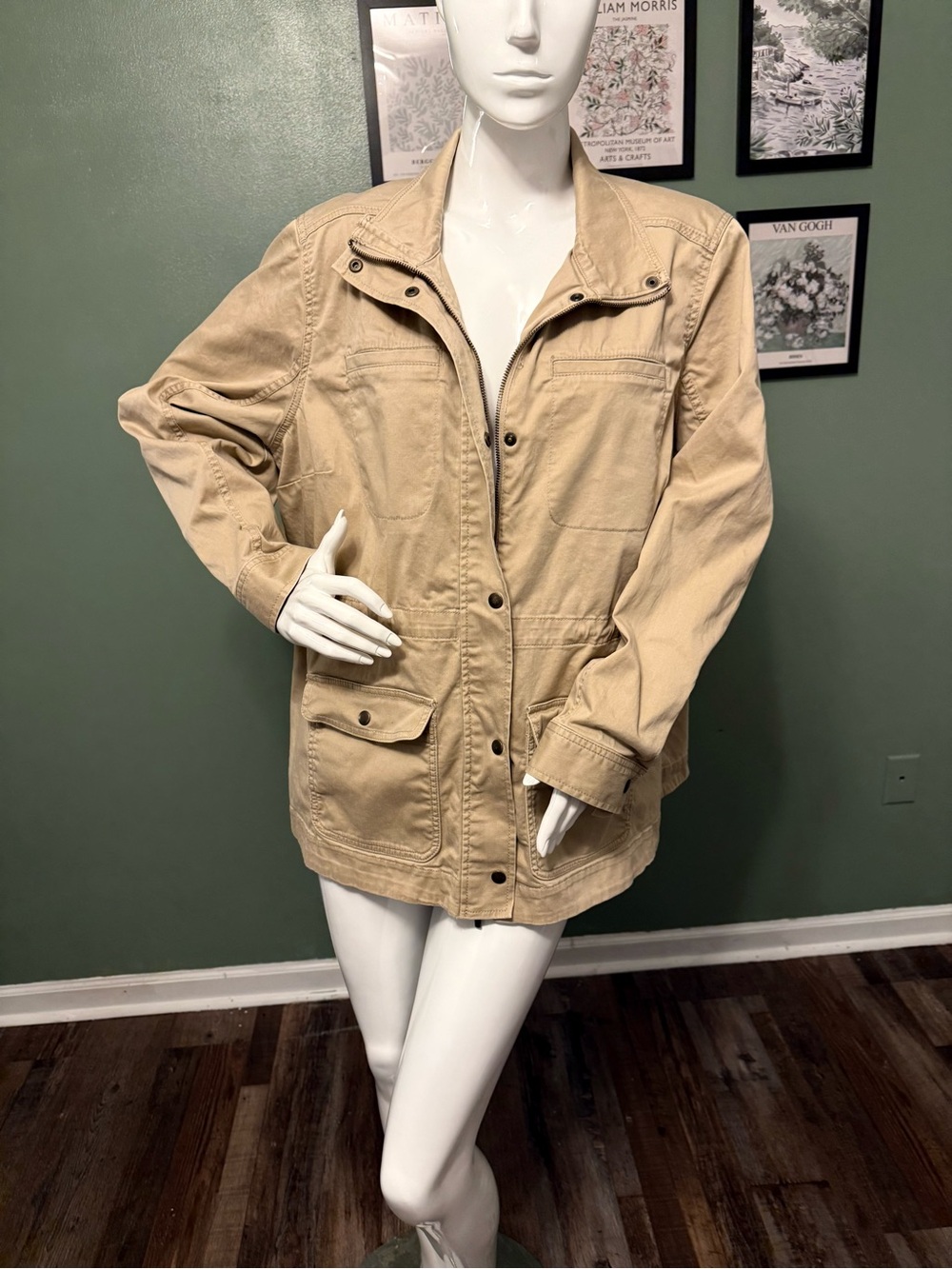 L.L. Bean Khaki Utility Jacket with Multiple Pockets 2X
